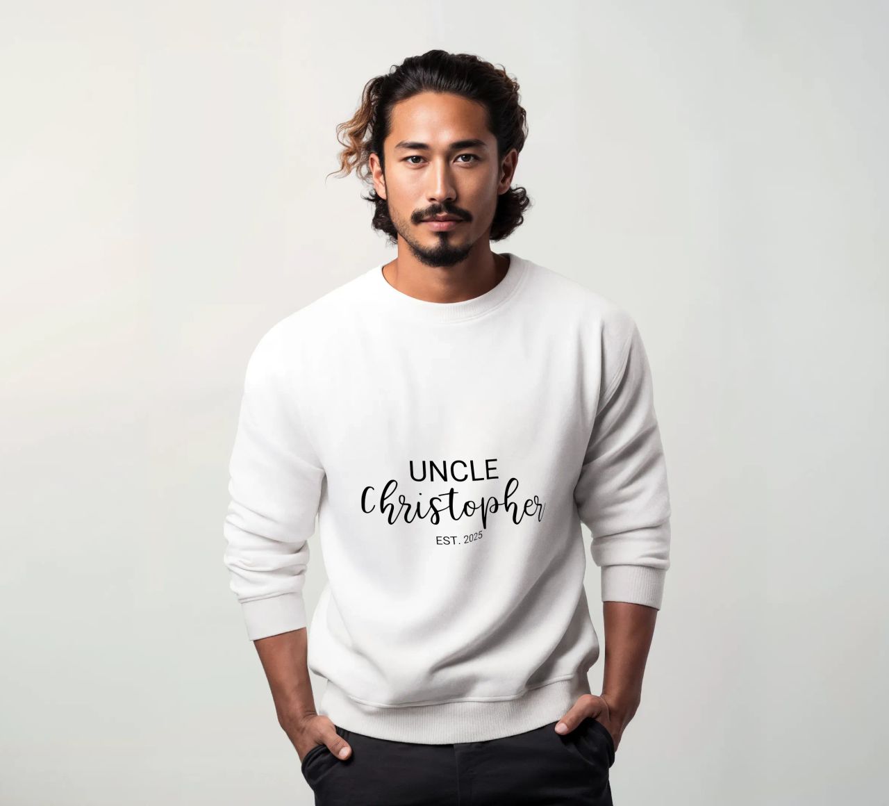 Personalized Uncle Name Birth Annoucement sweatshirt by Personalized Art
