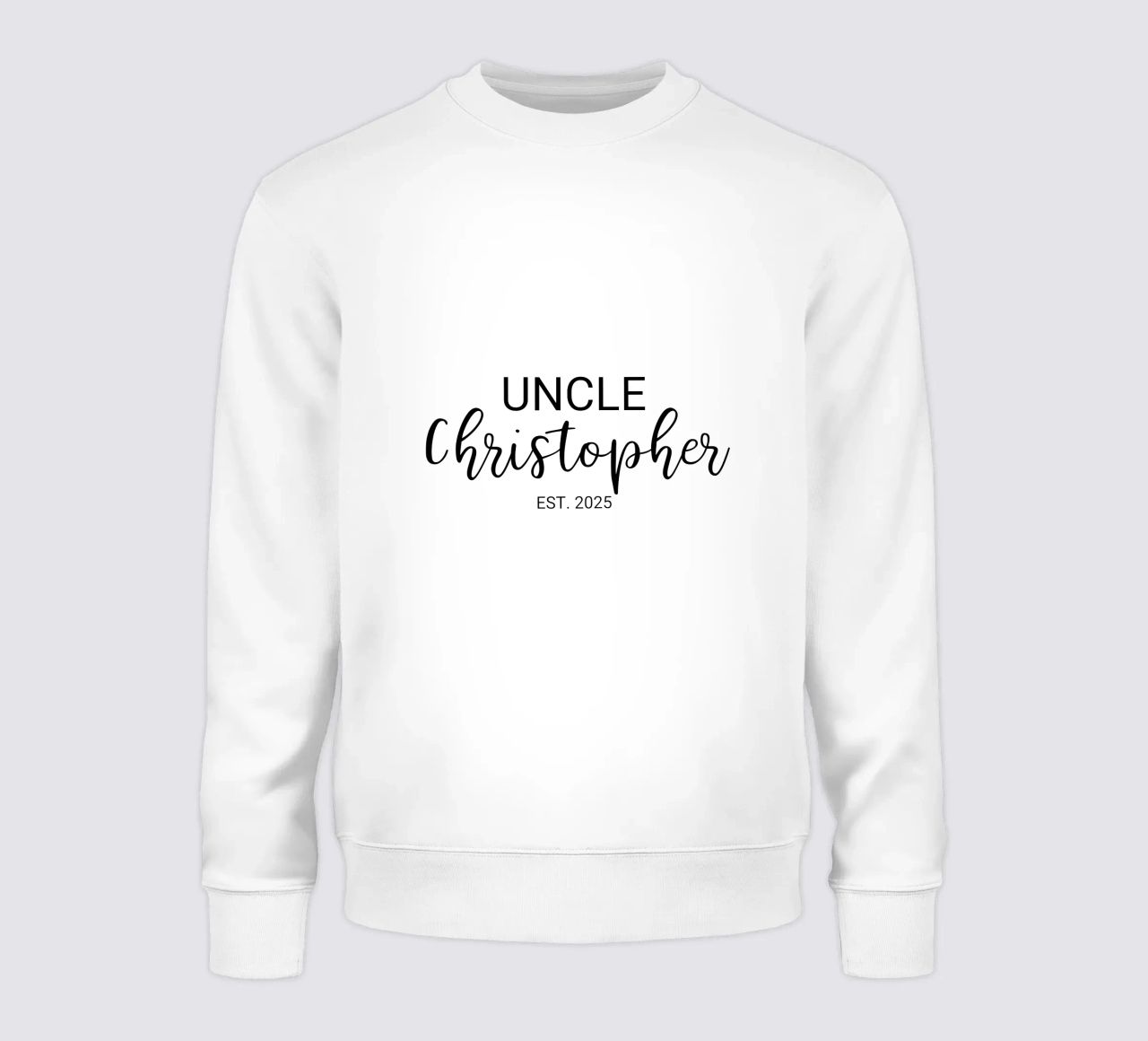 Personalized Uncle Name Birth Annoucement sweatshirt by Personalized Art