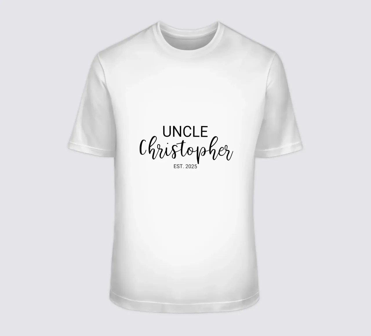 Personalisierte Onkel Name Geburt Annoucement T-Shirt von Personalized Art