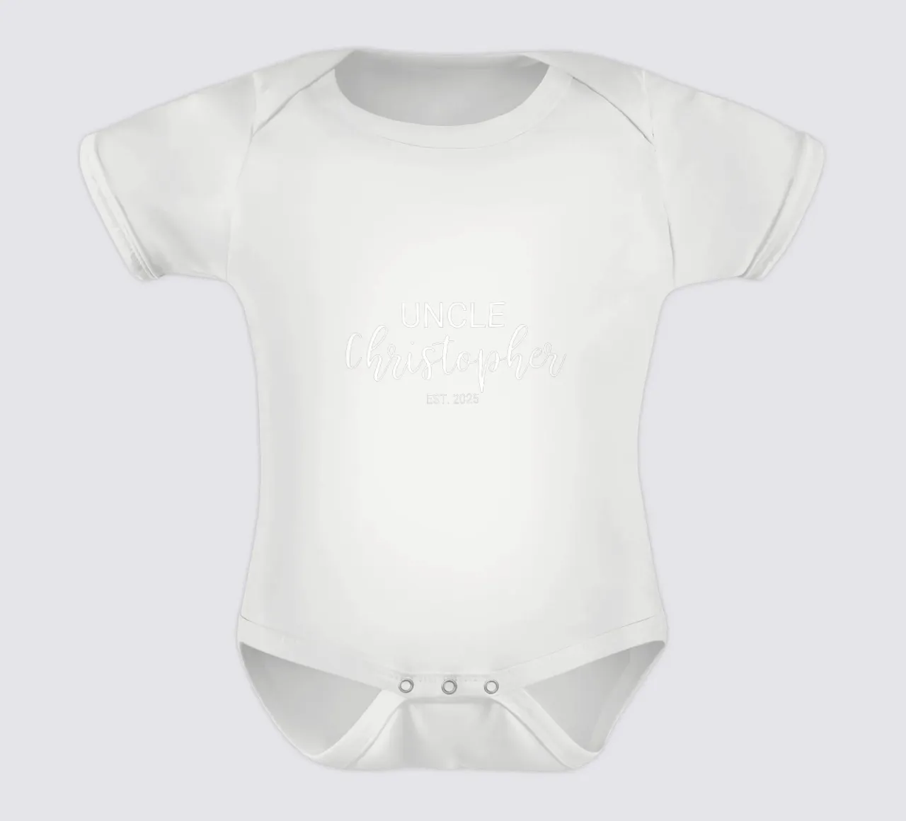 Personalisierte Onkel Name Geburt Annoucement Kurzarm Babybody von Personalized Art