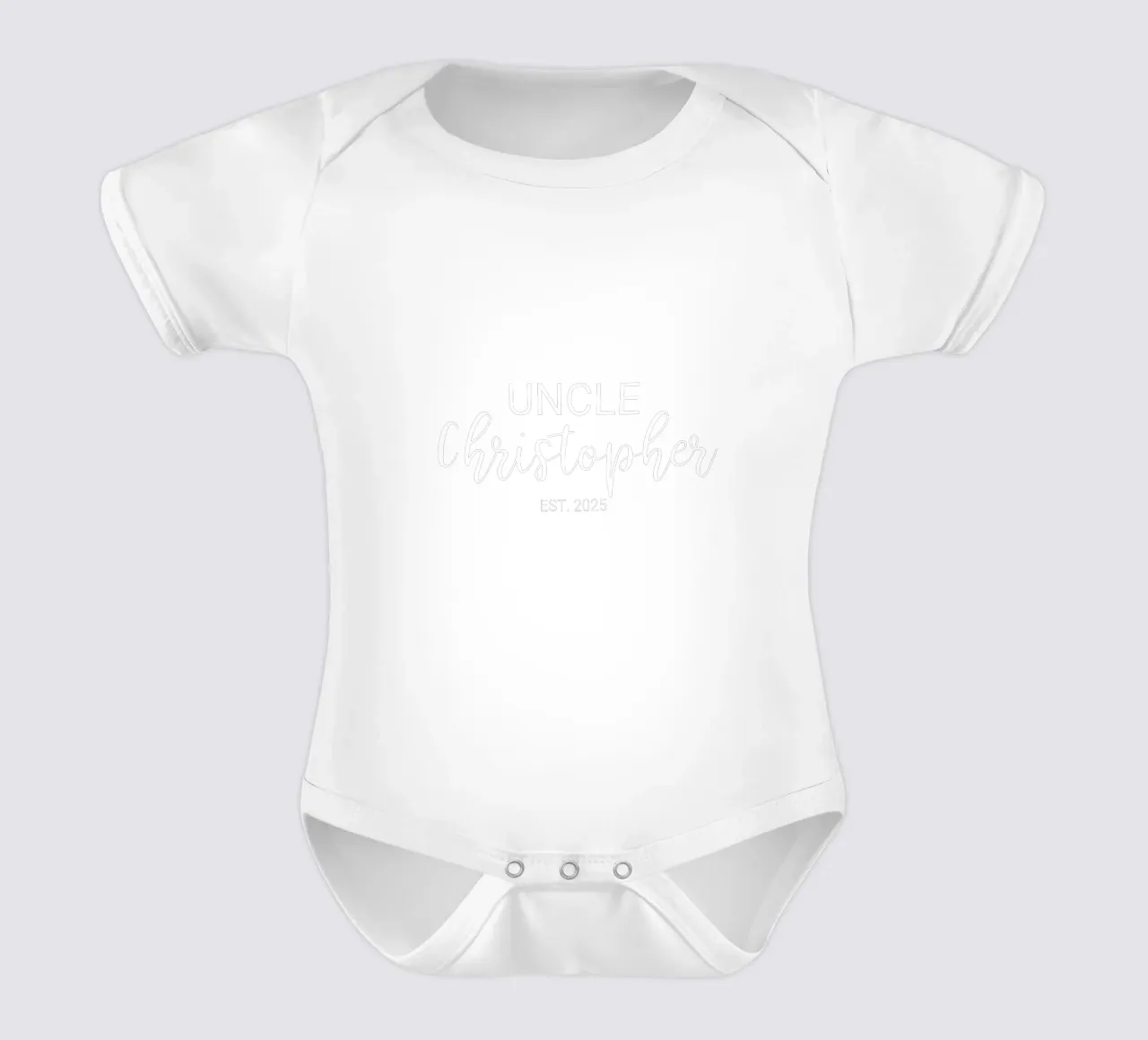 Personalisierte Onkel Name Geburt Annoucement Kurzarm Babybody von Personalized Art