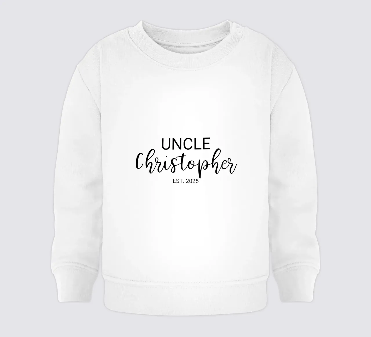 Personalisierte Onkel Name Geburt Annoucement Baby Sweatshirt von Personalized Art