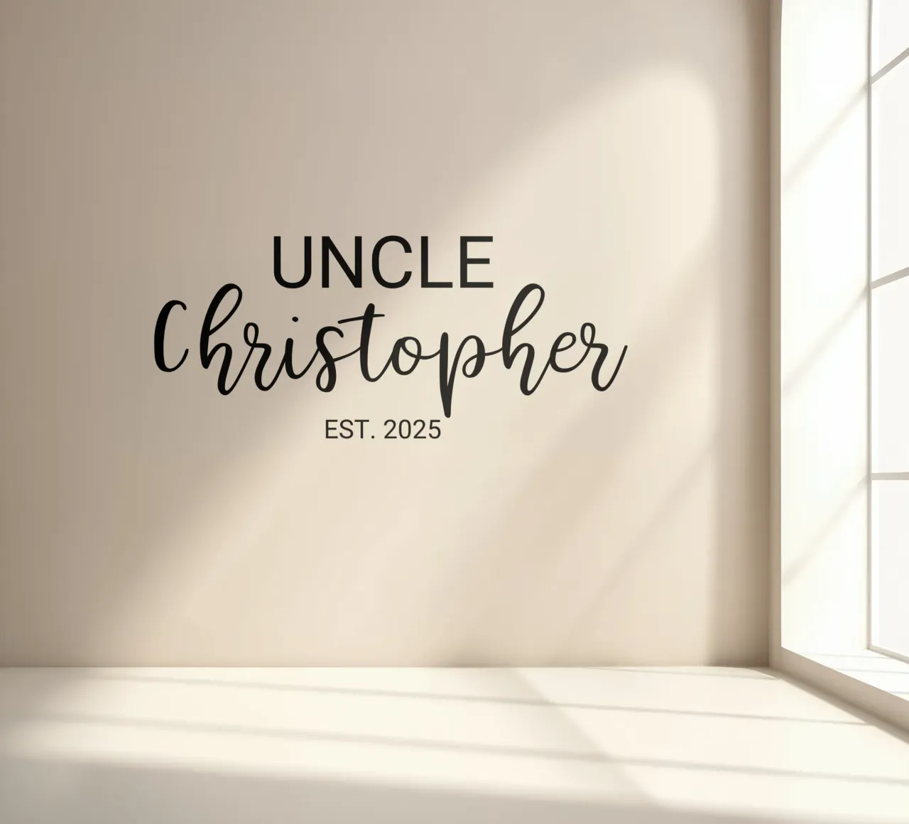 Personalisierte Onkel Name Geburt Annoucement Fototapete von Personalized Art