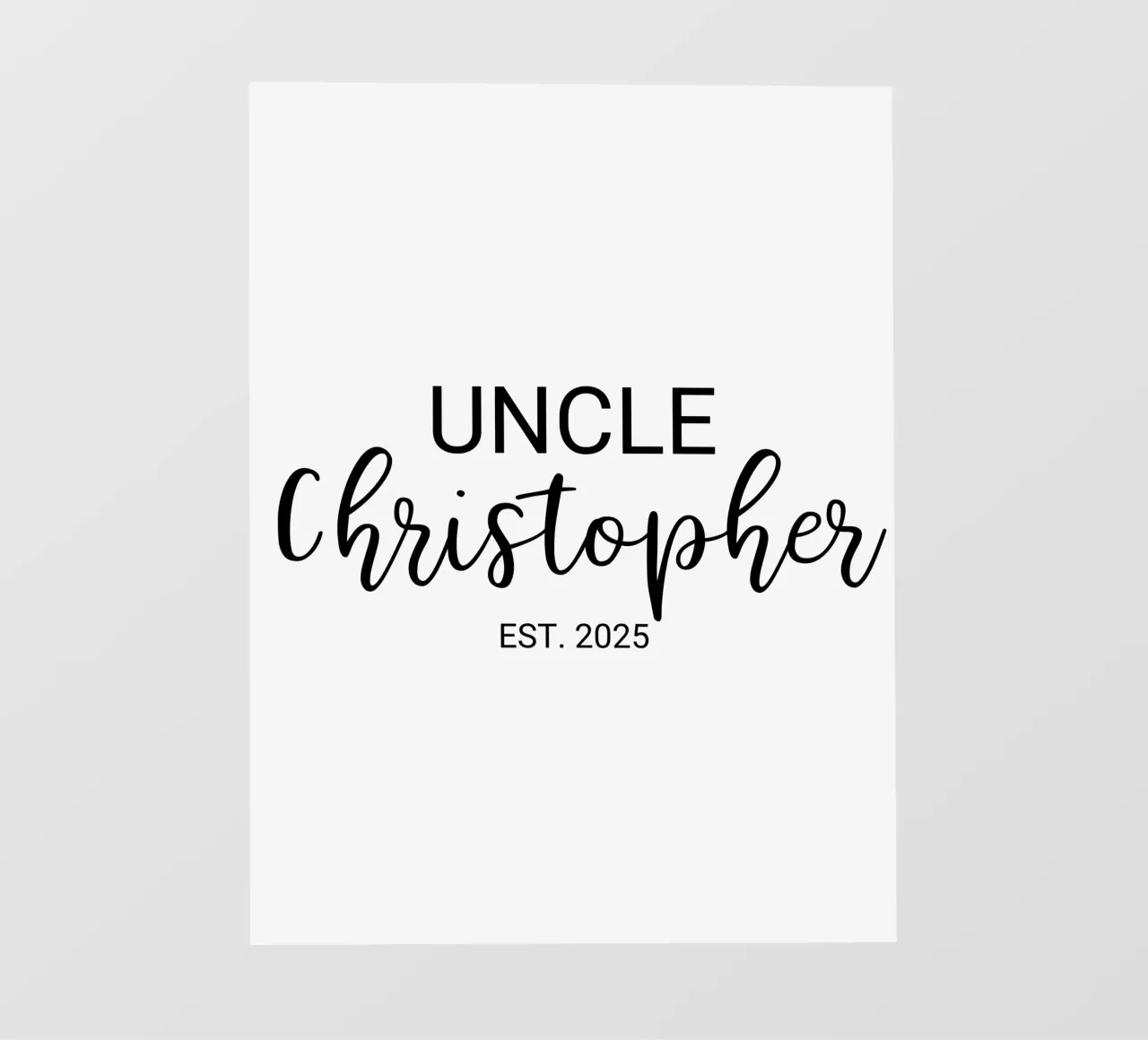 Personalisierte Onkel Name Geburt Annoucement Fototapete von Personalized Art