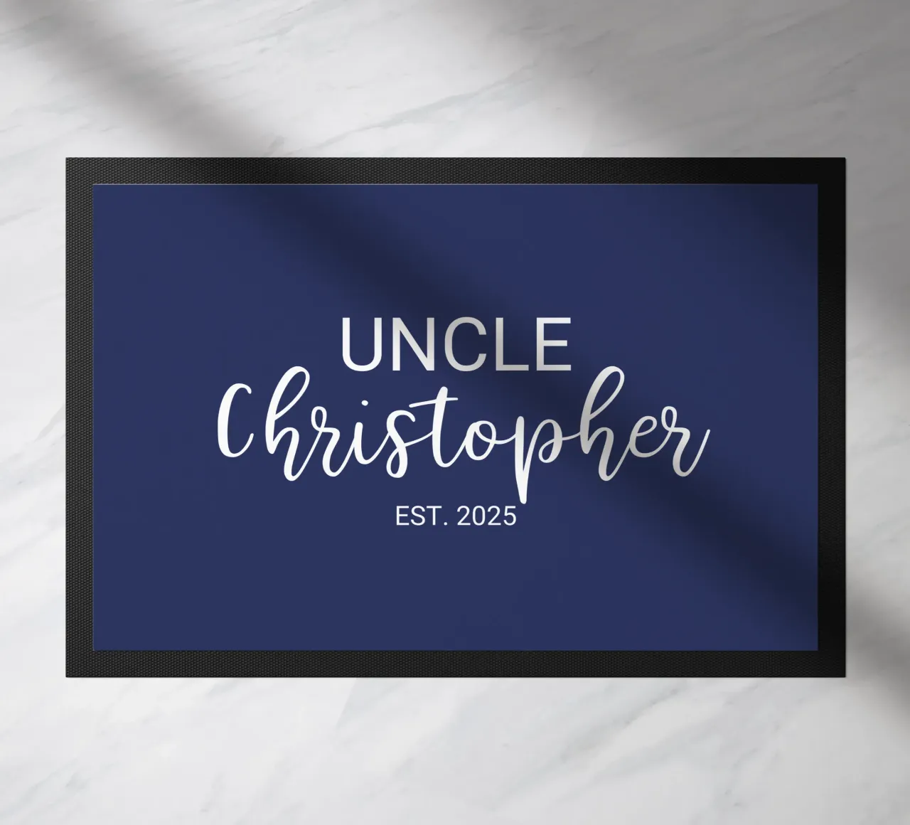 Personalisierte Onkel Name Geburt Annoucement Fußmatte von Personalized Art