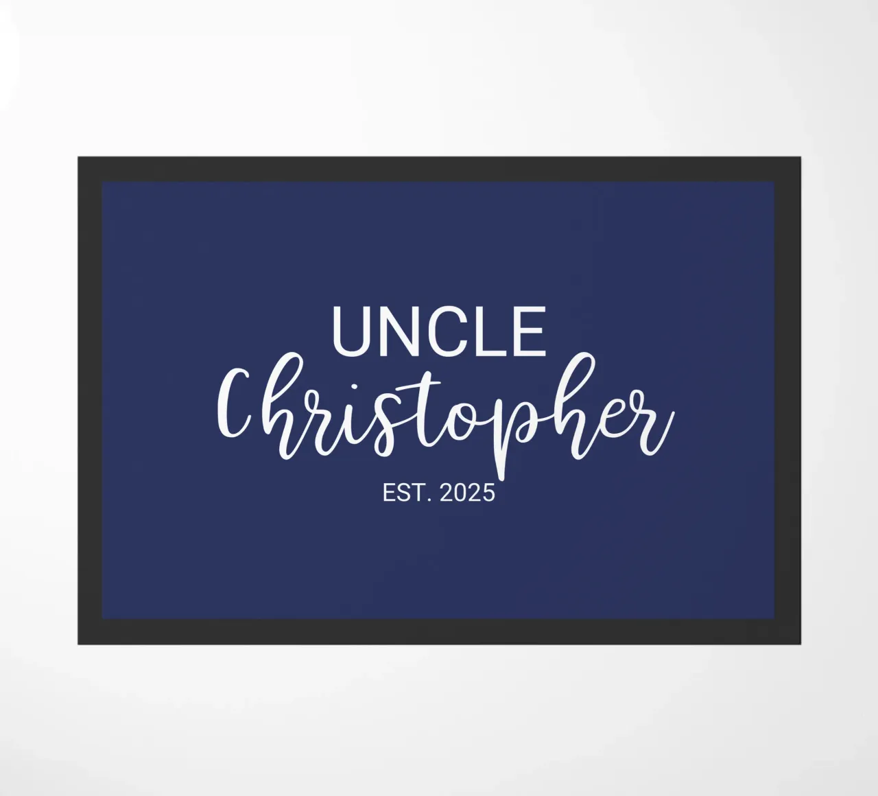 Personalisierte Onkel Name Geburt Annoucement Fußmatte von Personalized Art