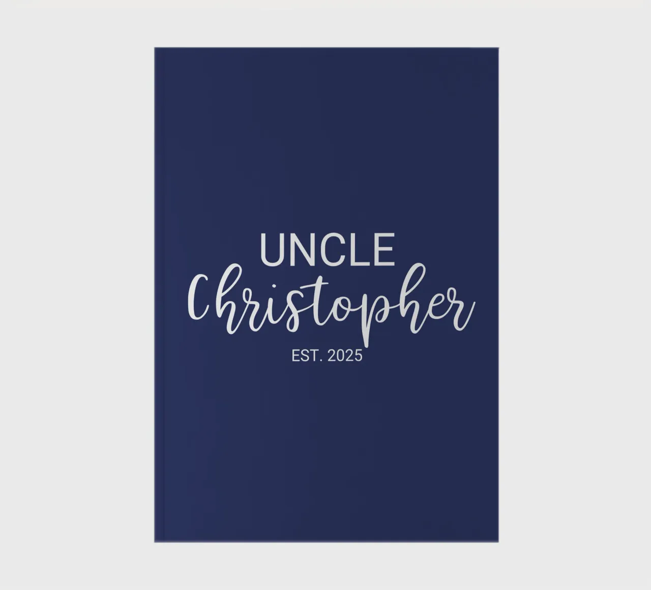 Personalized Uncle Name Birth Annoucement notebook by Personalized Art
