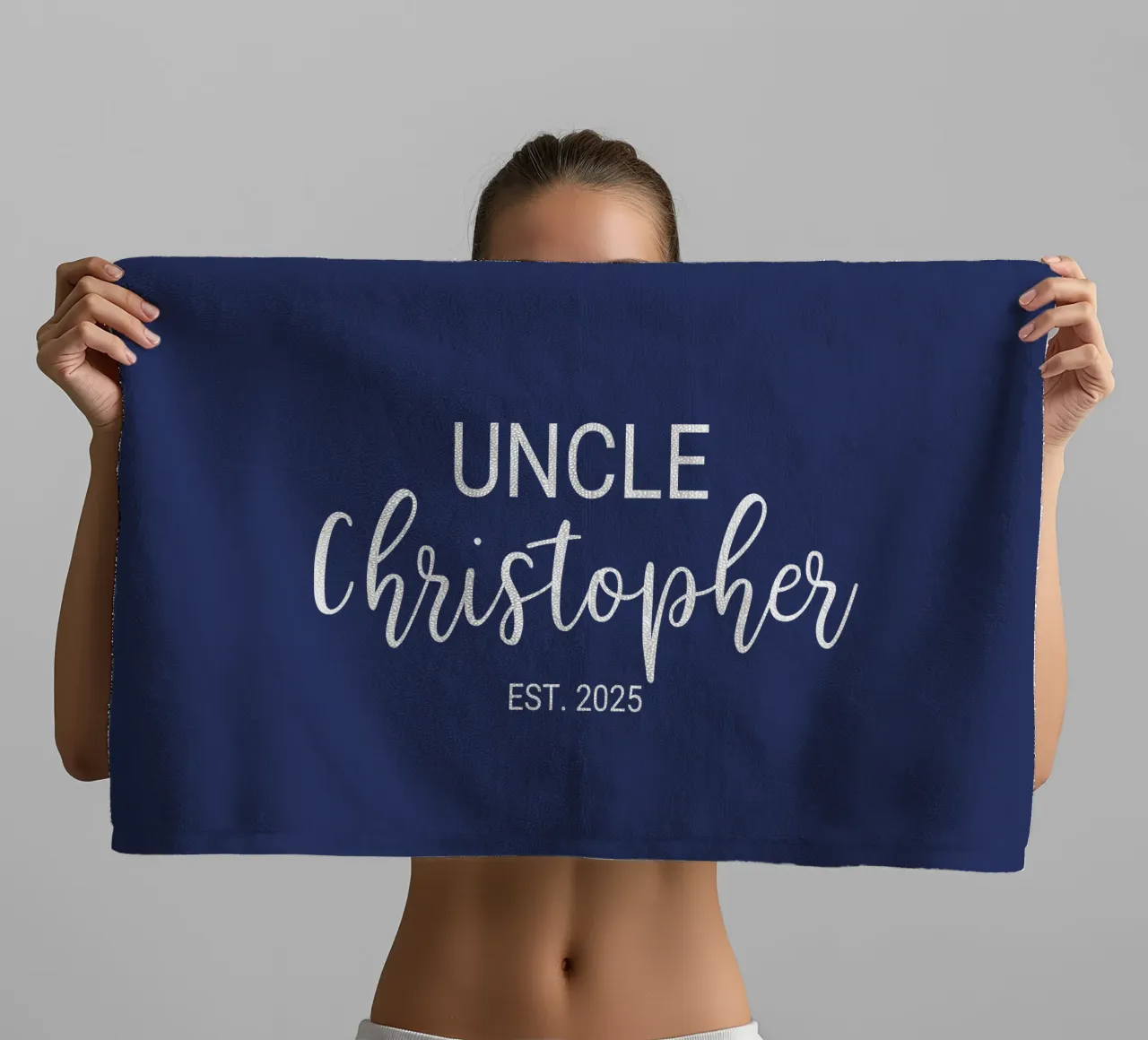 Personalisierte Onkel Name Geburt Annoucement Handtuch von Personalized Art