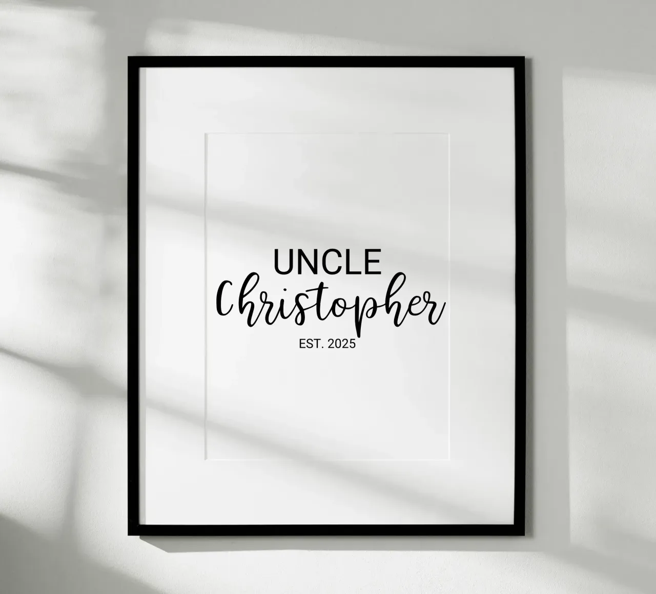 Personalisierte Onkel Name Geburt Annoucement Hahnemühle von Personalized Art