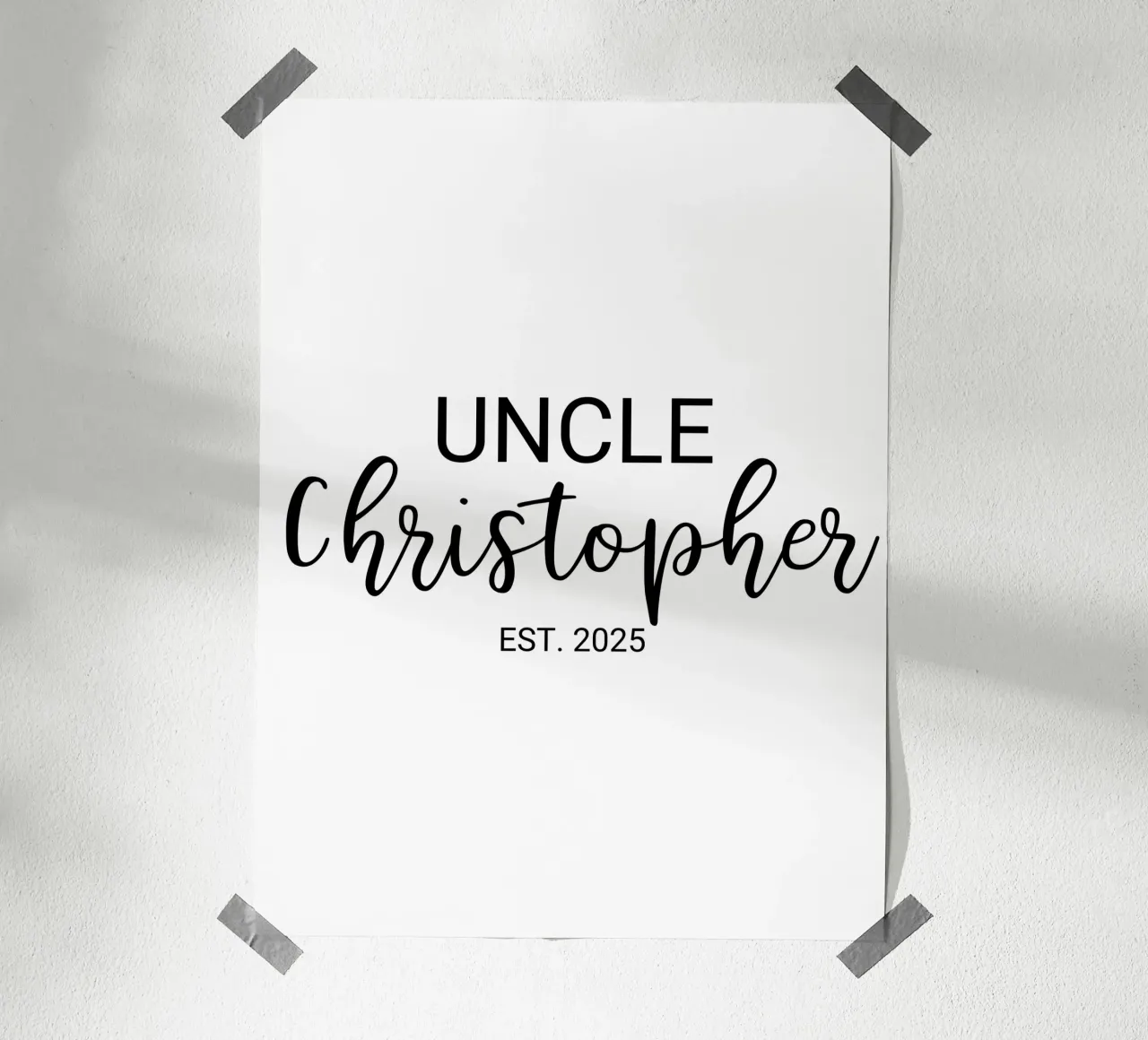 Personalisierte Onkel Name Geburt Annoucement Hahnemühle von Personalized Art