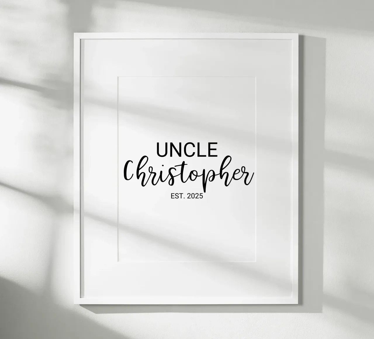 Personalisierte Onkel Name Geburt Annoucement Hahnemühle von Personalized Art