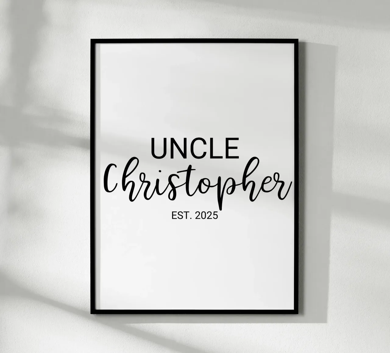 Personalisierte Onkel Name Geburt Annoucement Hahnemühle von Personalized Art