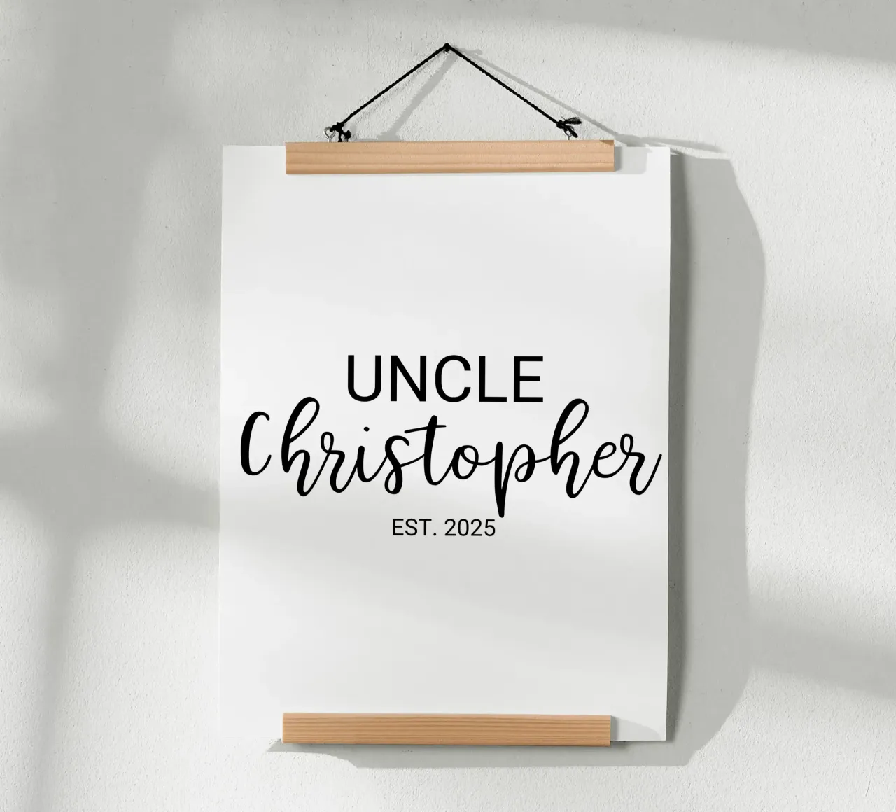 Personalisierte Onkel Name Geburt Annoucement Hahnemühle von Personalized Art