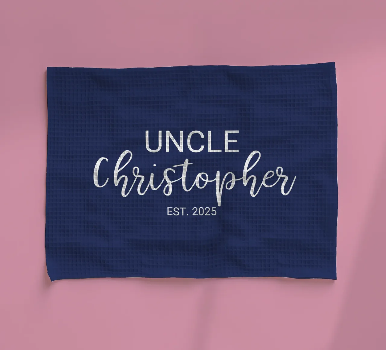 Personalisierte Onkel Name Geburt Annoucement Geschirrtuch von Personalized Art