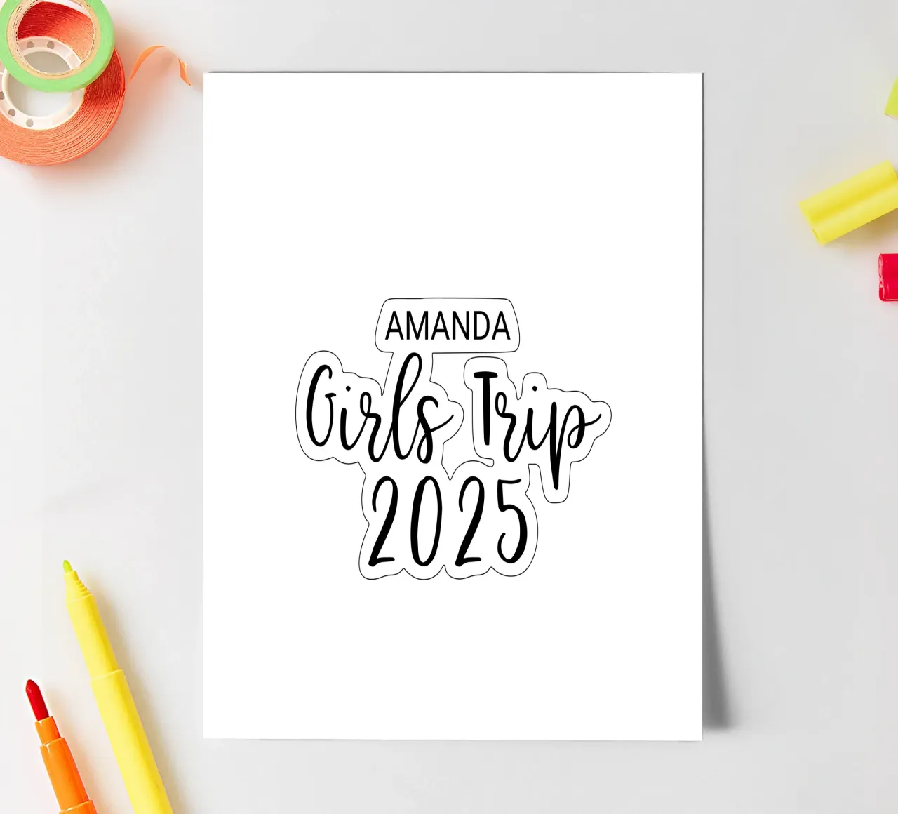 Personalized Girls Trip sticker sheet by Personalized Art