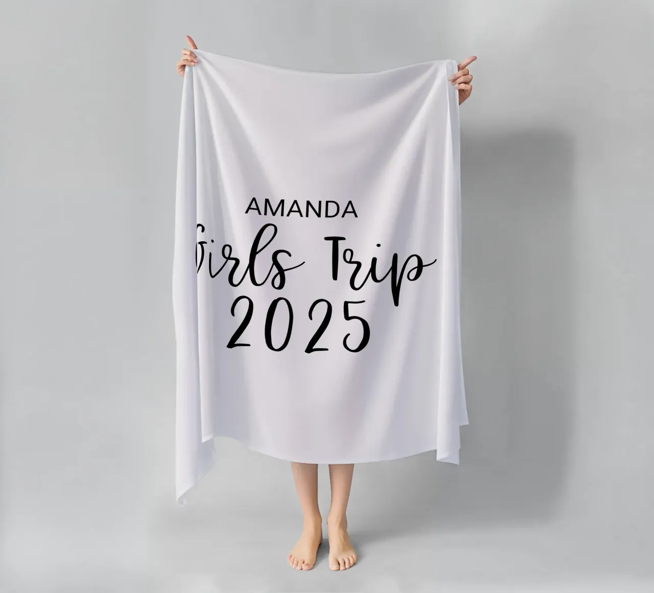 Viaggio per ragazze personalizzato telo mare da Personalized Art