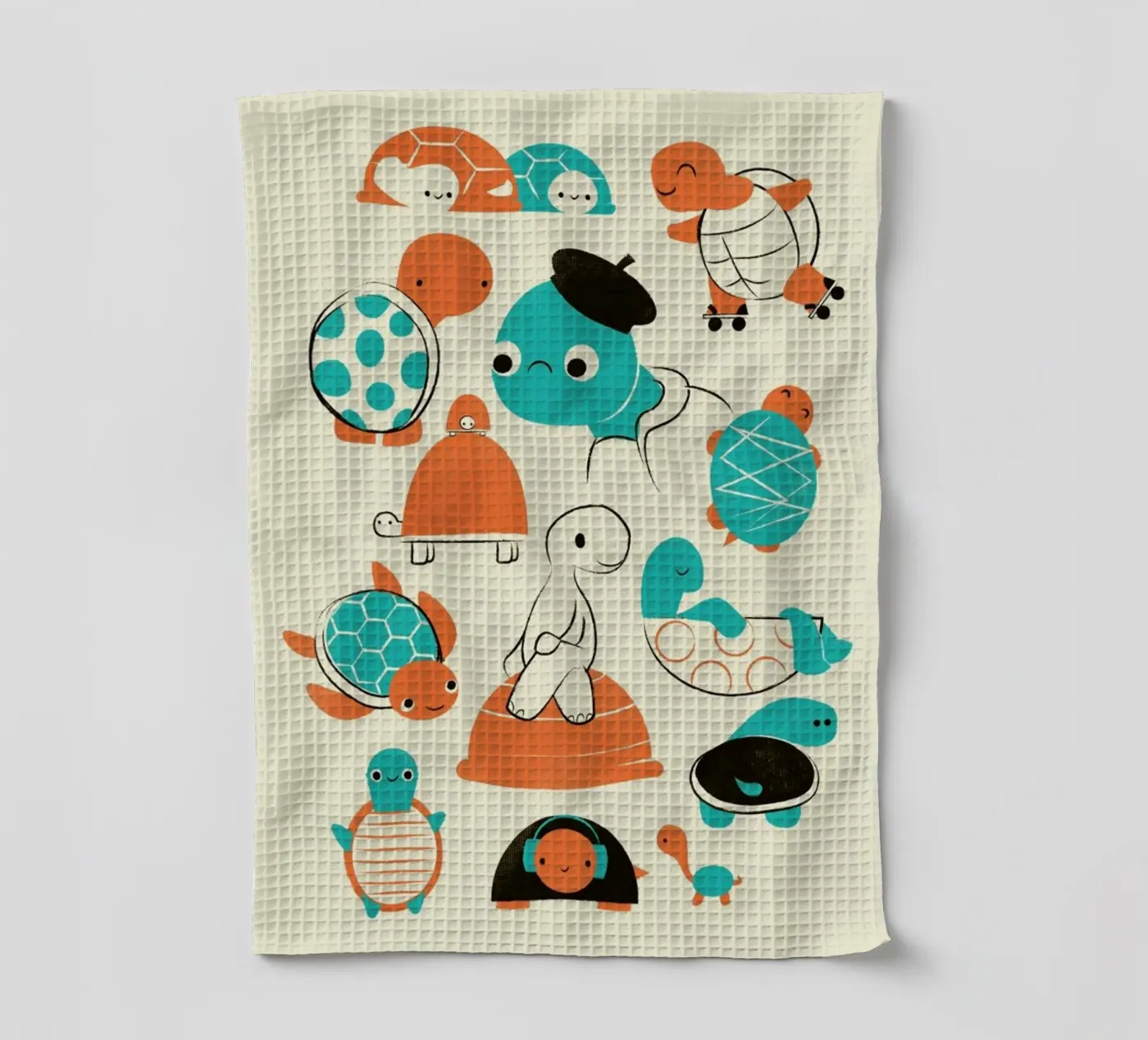 Turtles tea towel by Jay Fleck