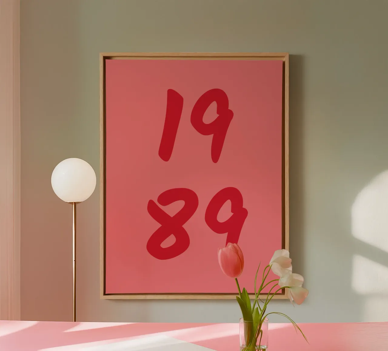 Gepersonaliseerd geboortejaar canvas met Baklijst van Personalized Art