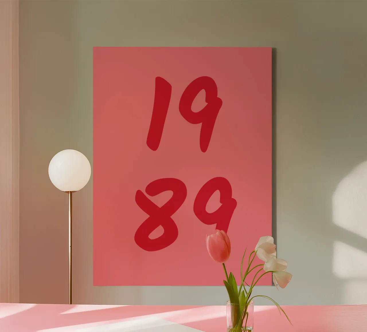 Gepersonaliseerd geboortejaar canvas met Baklijst van Personalized Art