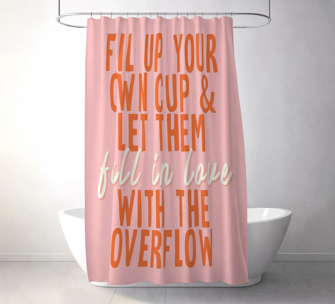 Fall in Love shower curtain by WORD & WONDER