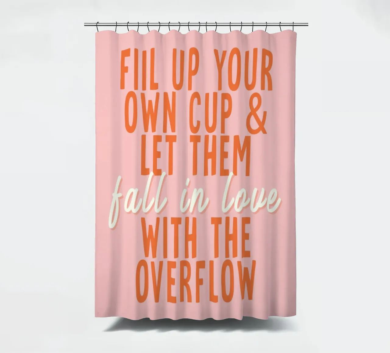 Fall in Love shower curtain by WORD & WONDER