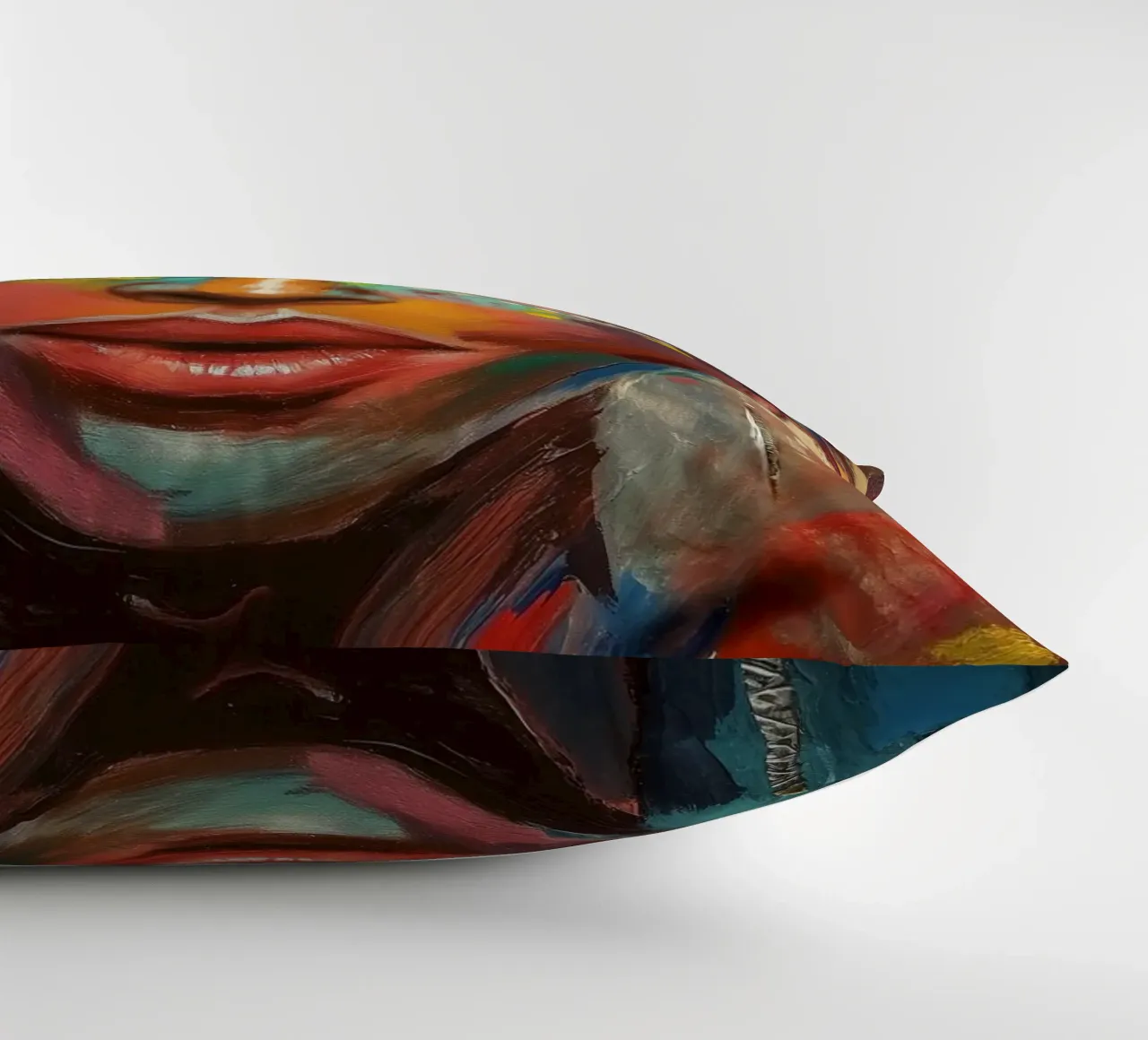 Colourful desert woman decorative cushion by Carinaprint