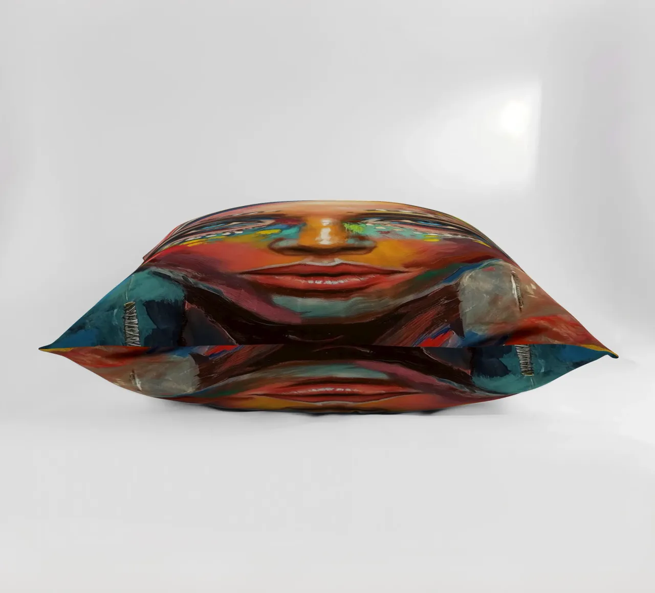 Colourful desert woman decorative cushion by Carinaprint