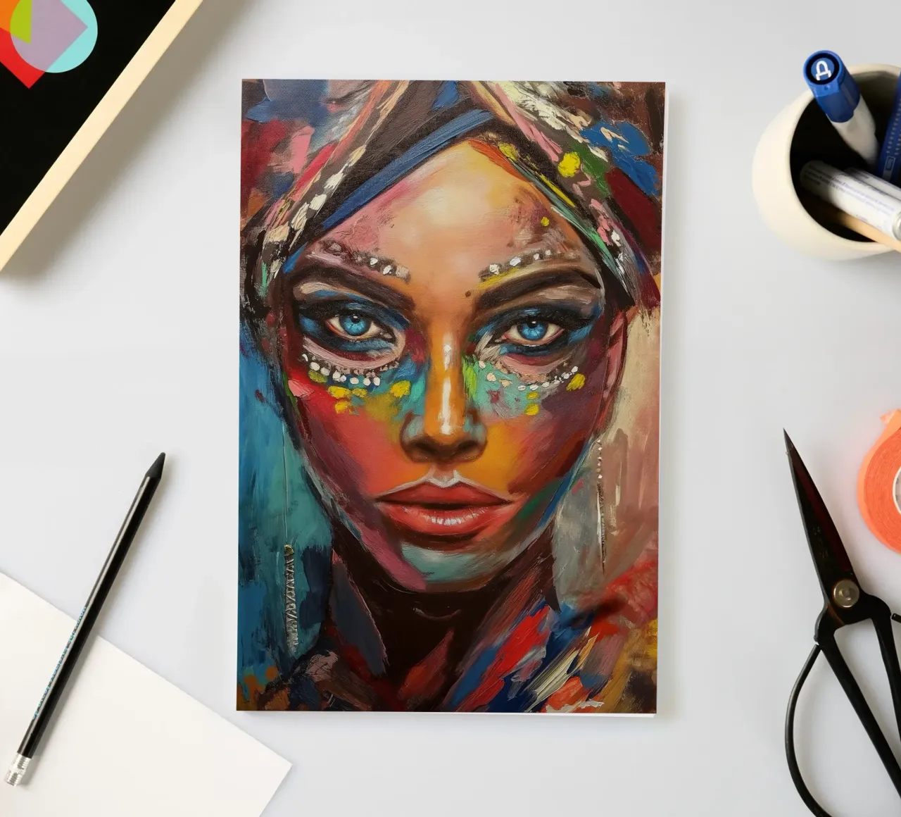 Colourful desert woman notebook by Carinaprint