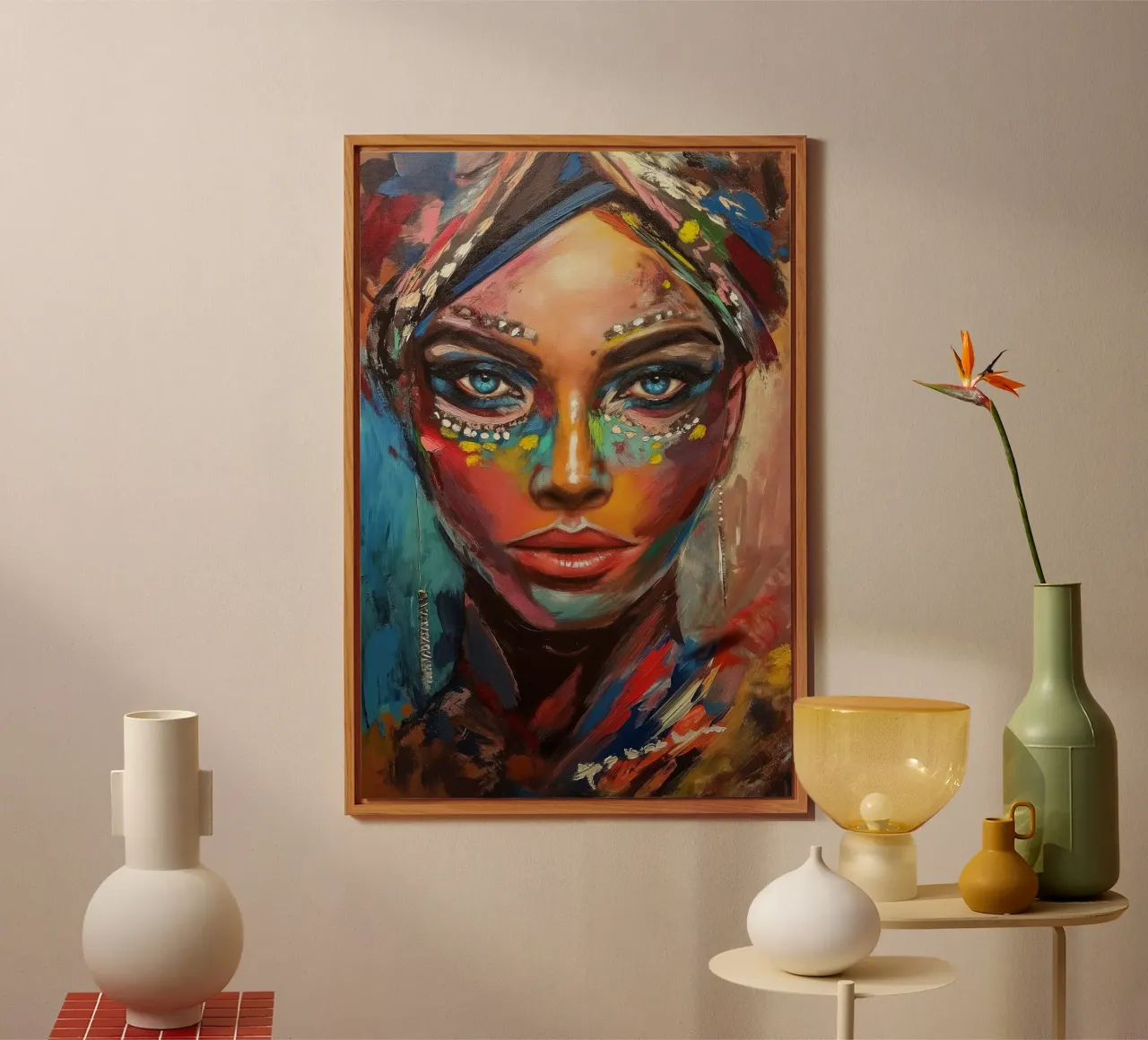 Colourful desert woman forex plate by Carinaprint