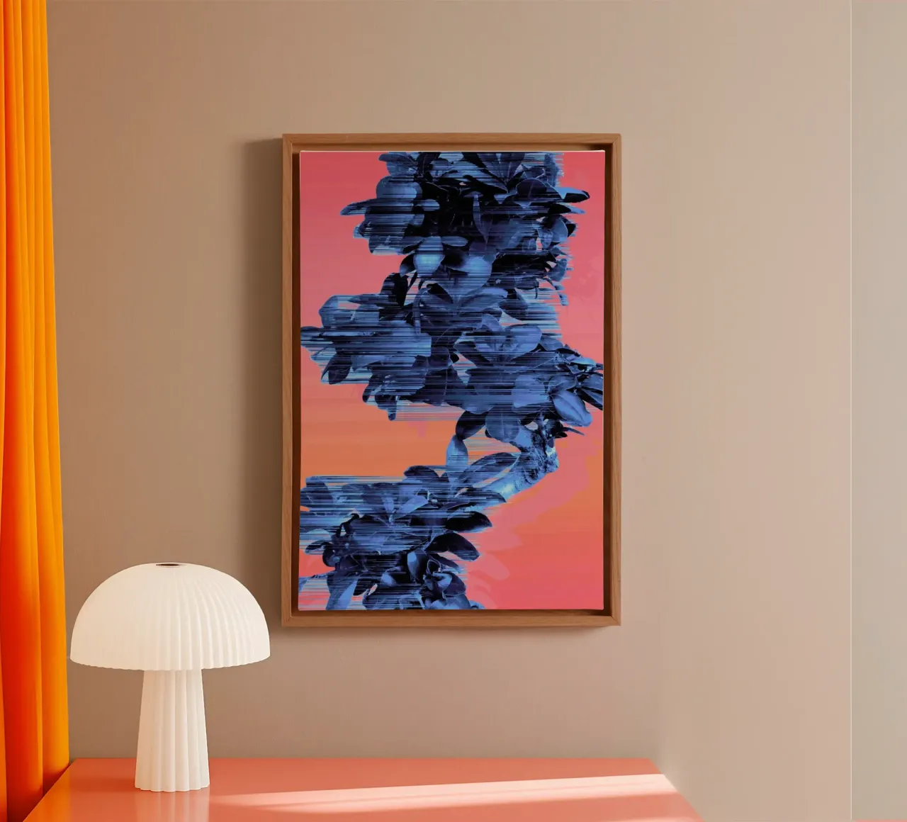 Velocious Blue Little Tree canvas with Floater frame by Adam Priester