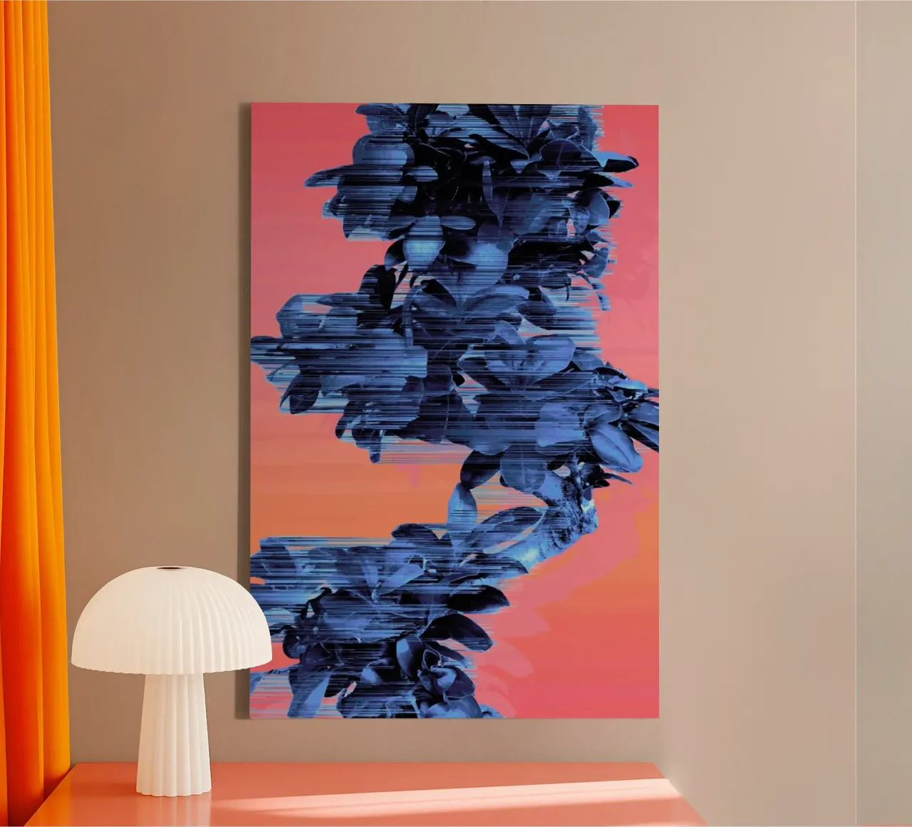 Velocious Blue Little Tree canvas with Floater frame by Adam Priester