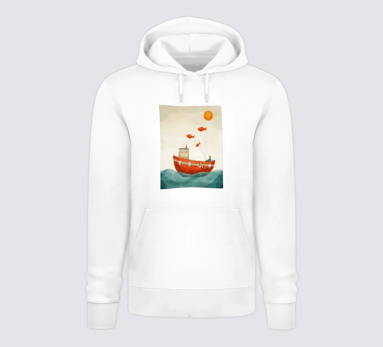 Nella barca rossa felpa con cappuccio da Indigo Rain