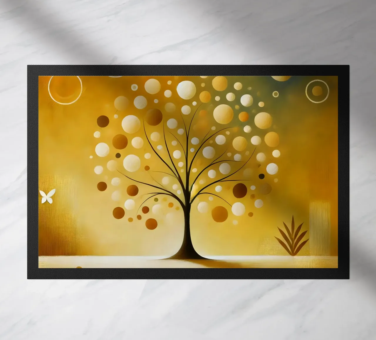 Tree yellow doormat by spiritual