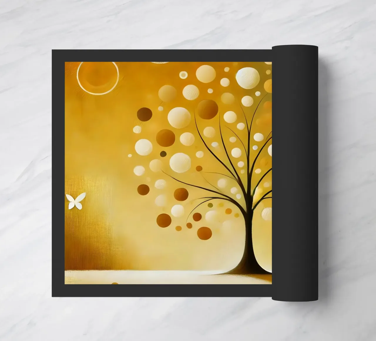 Tree yellow doormat by spiritual