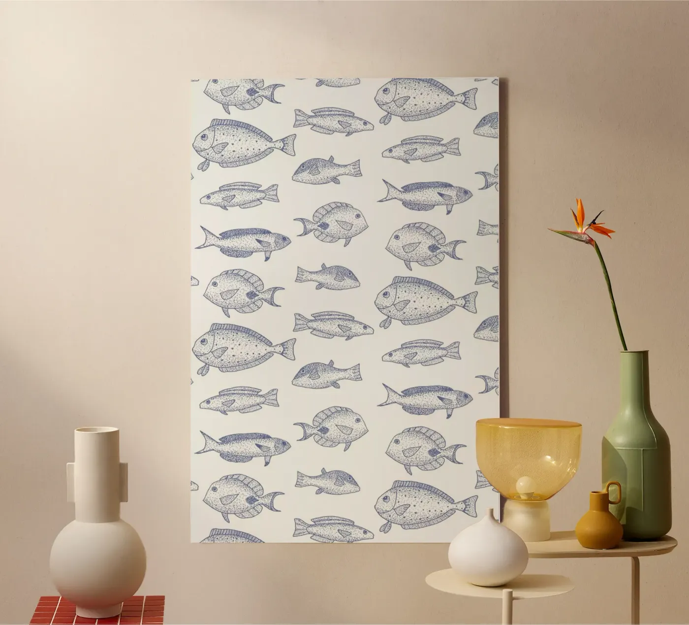 Fish canvas van Jana Otto