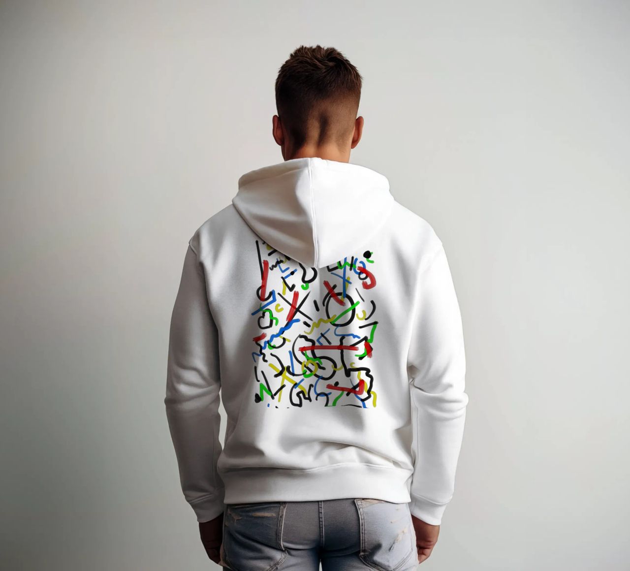 XO Abstract felpa con cappuccio da Rezh creations