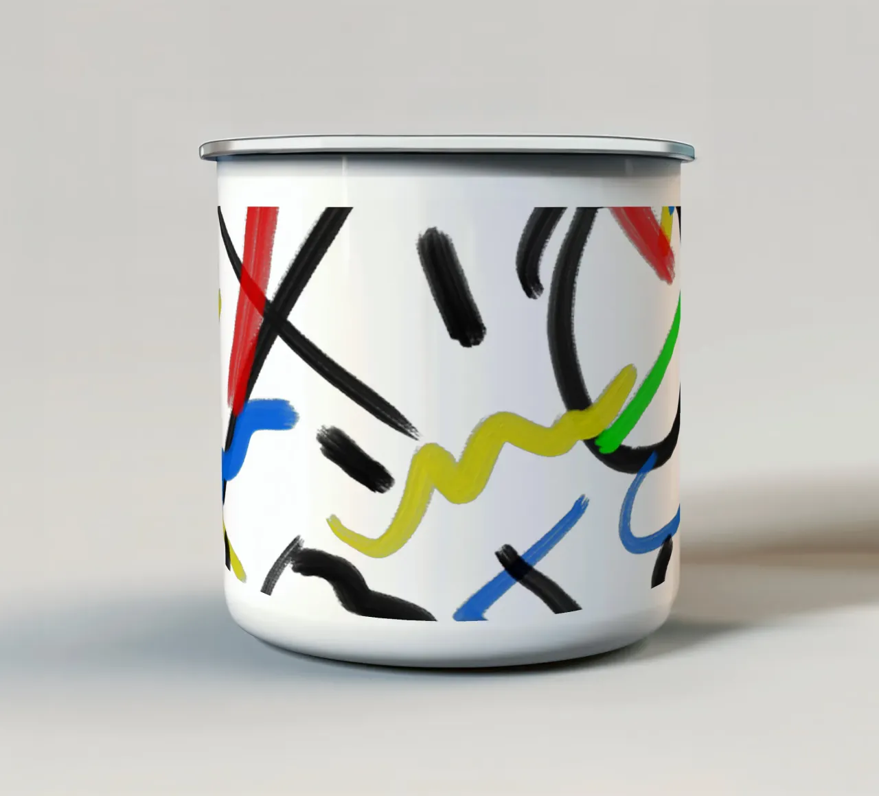XO Abstract emaille mok van Rezh creations