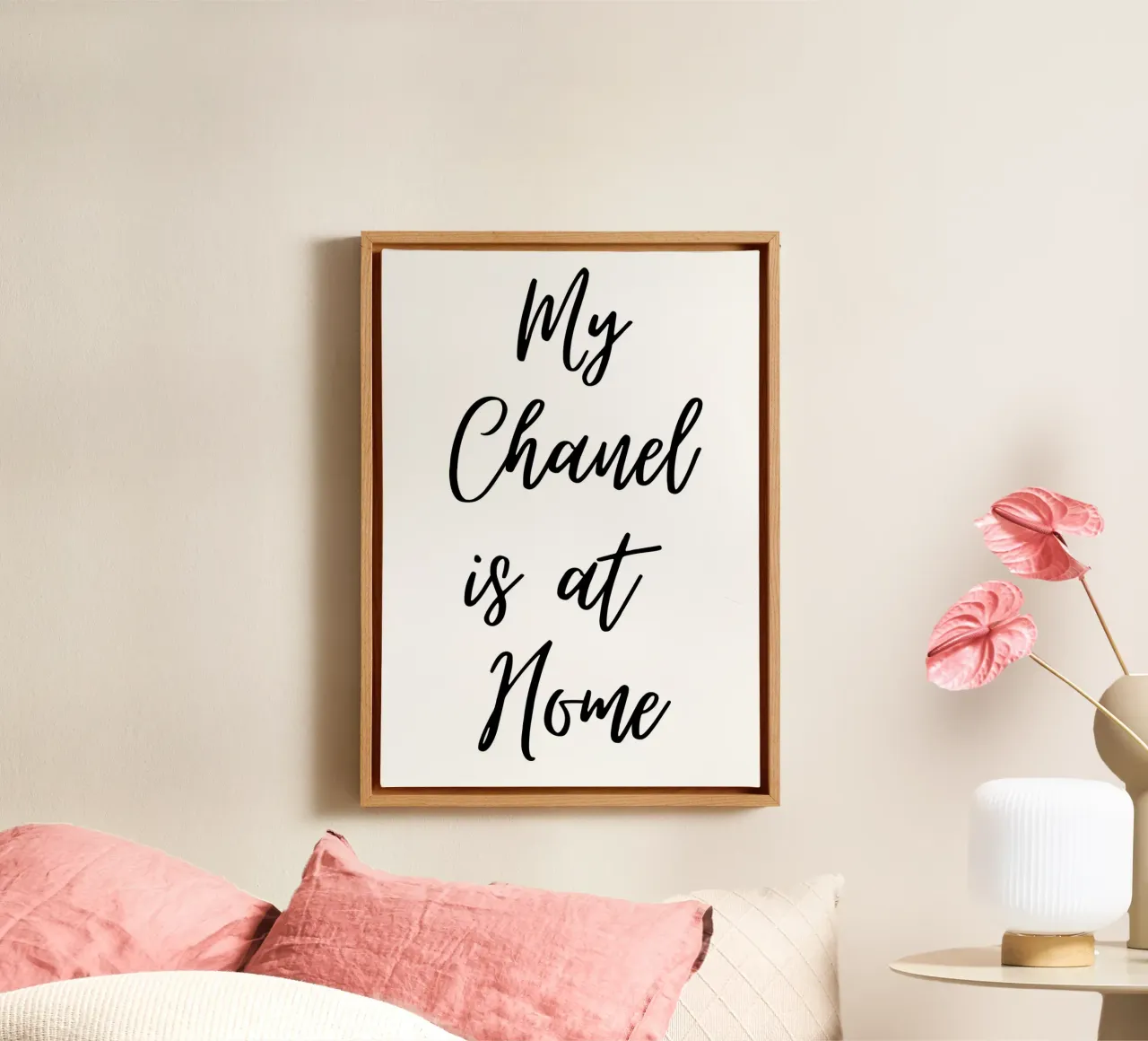 My chanel is at home canvas with Floater frame by pdigitalprints