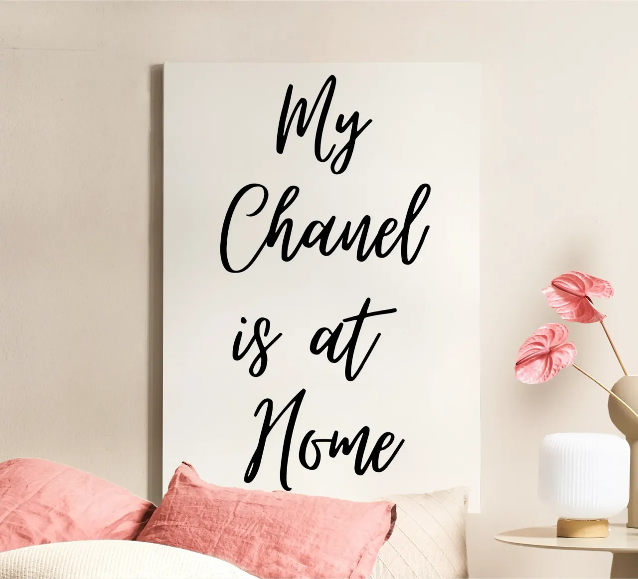 My chanel is at home canvas with Floater frame by pdigitalprints