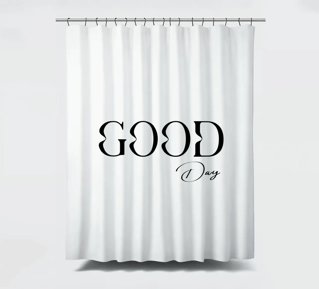 Simple Good Day Typography shower curtain by YV TYPOGRAPHY