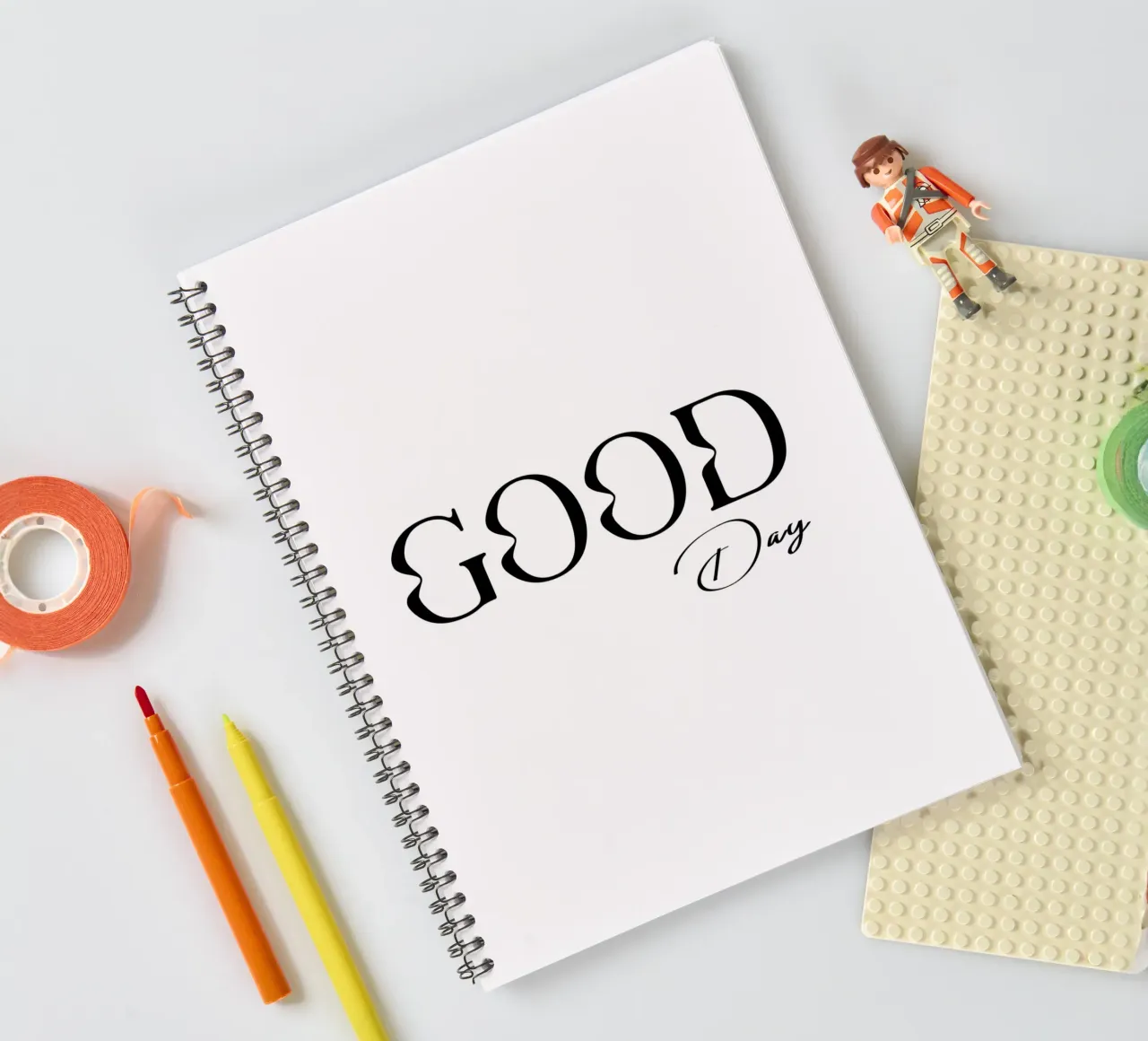 Simple Good Day Typography spiral notebook by YV TYPOGRAPHY