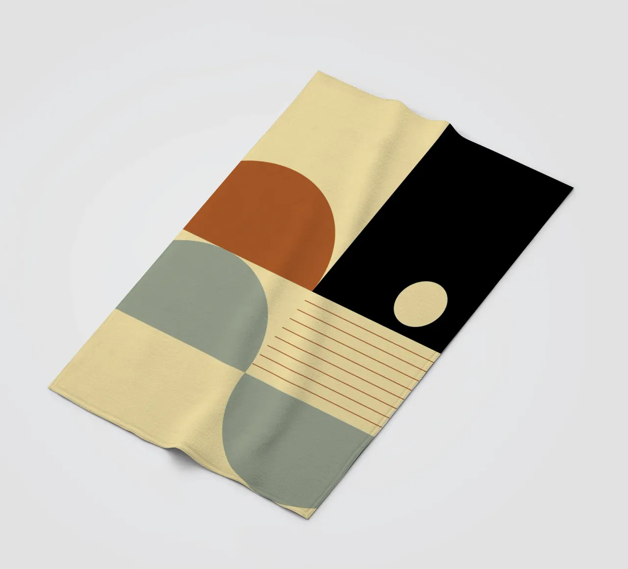 Mid Century Geometric Abstract 19 coperta in pile da KHouse Studio