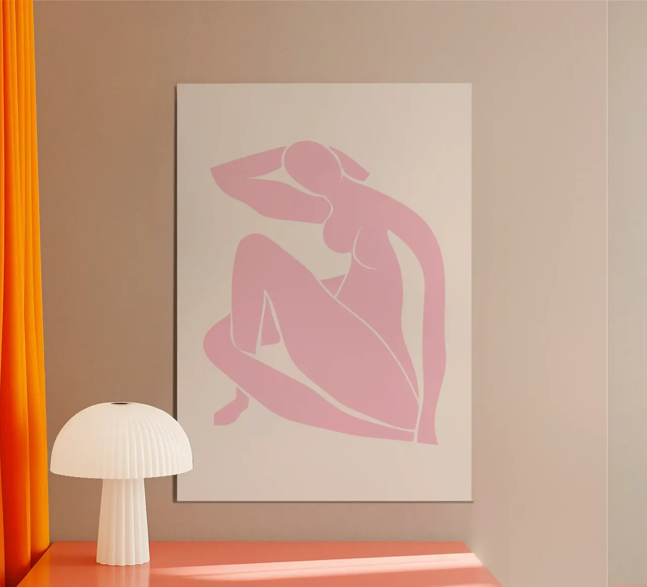 Roze Matisse uitsnede vrouw, Abstract matisse, Roze poster van pdigitalprints