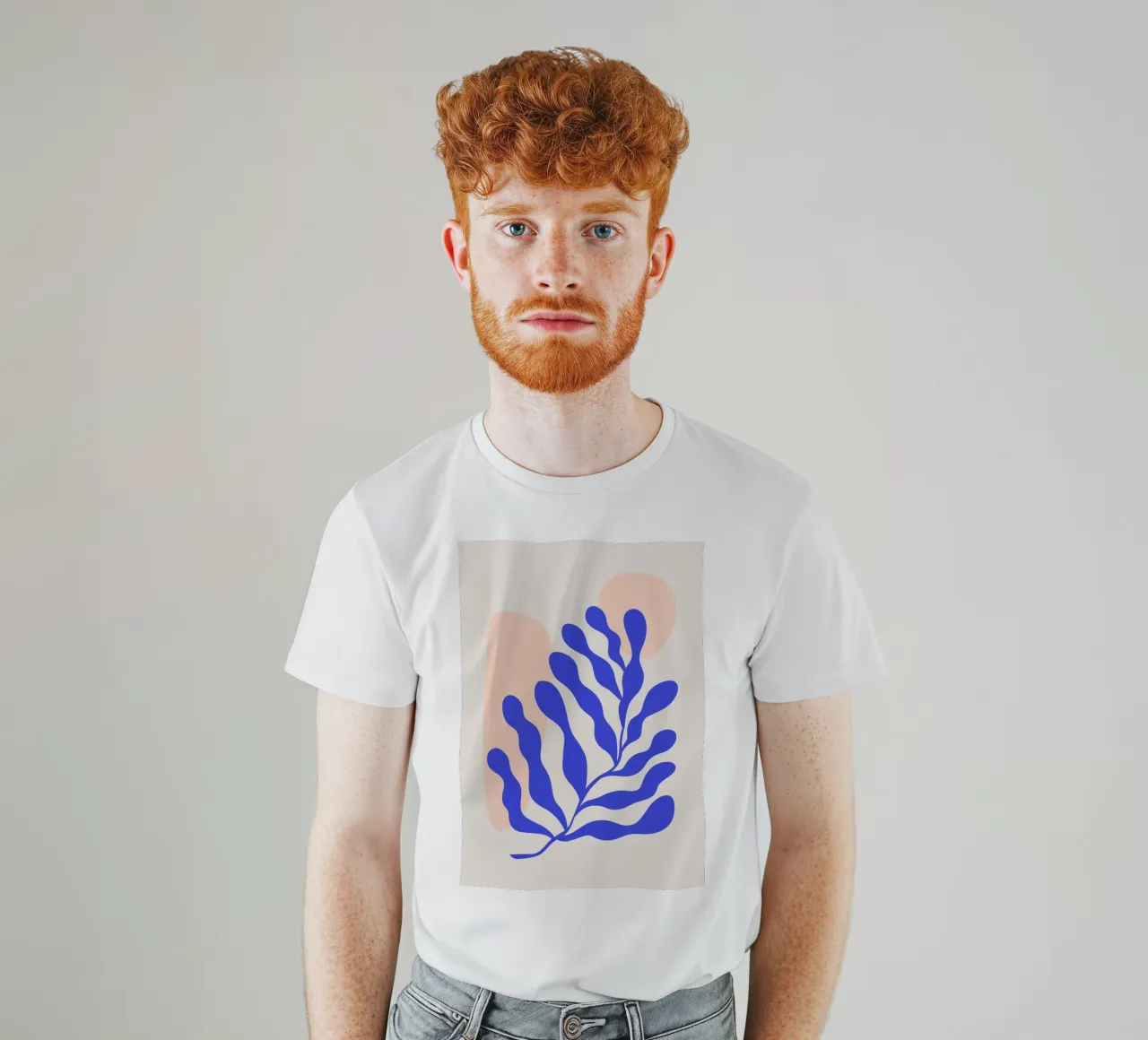 Navy Blue Abstract Botanical Art t-shirt by pdigitalprints