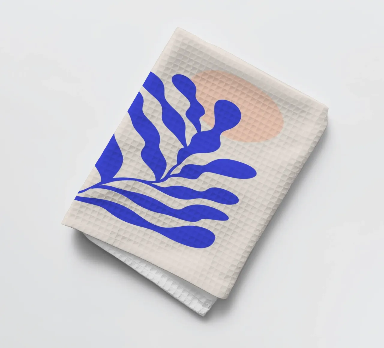 Navy Blue Abstract Botanical Art tea towel by pdigitalprints