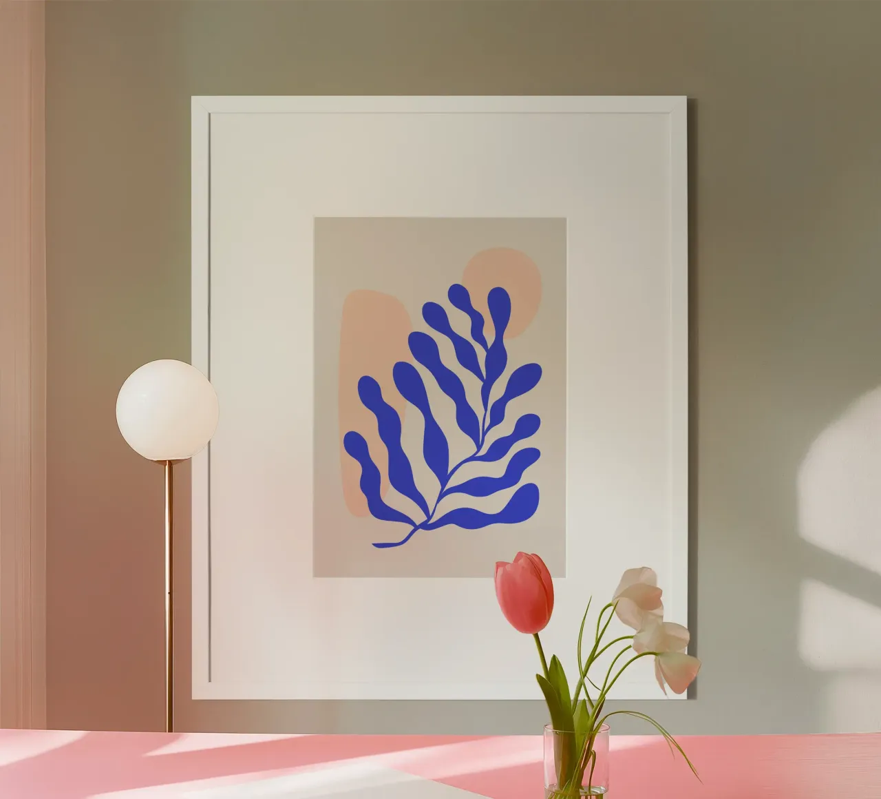 Navy Blue Abstract Botanical Art hahnemühle by pdigitalprints