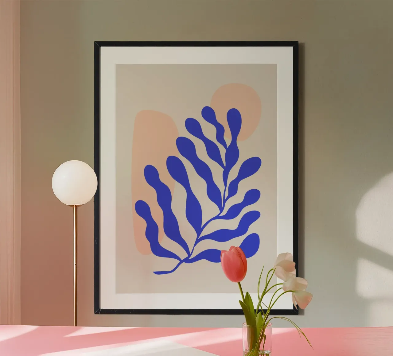 Navy Blue Abstract Botanical Art hahnemühle by pdigitalprints