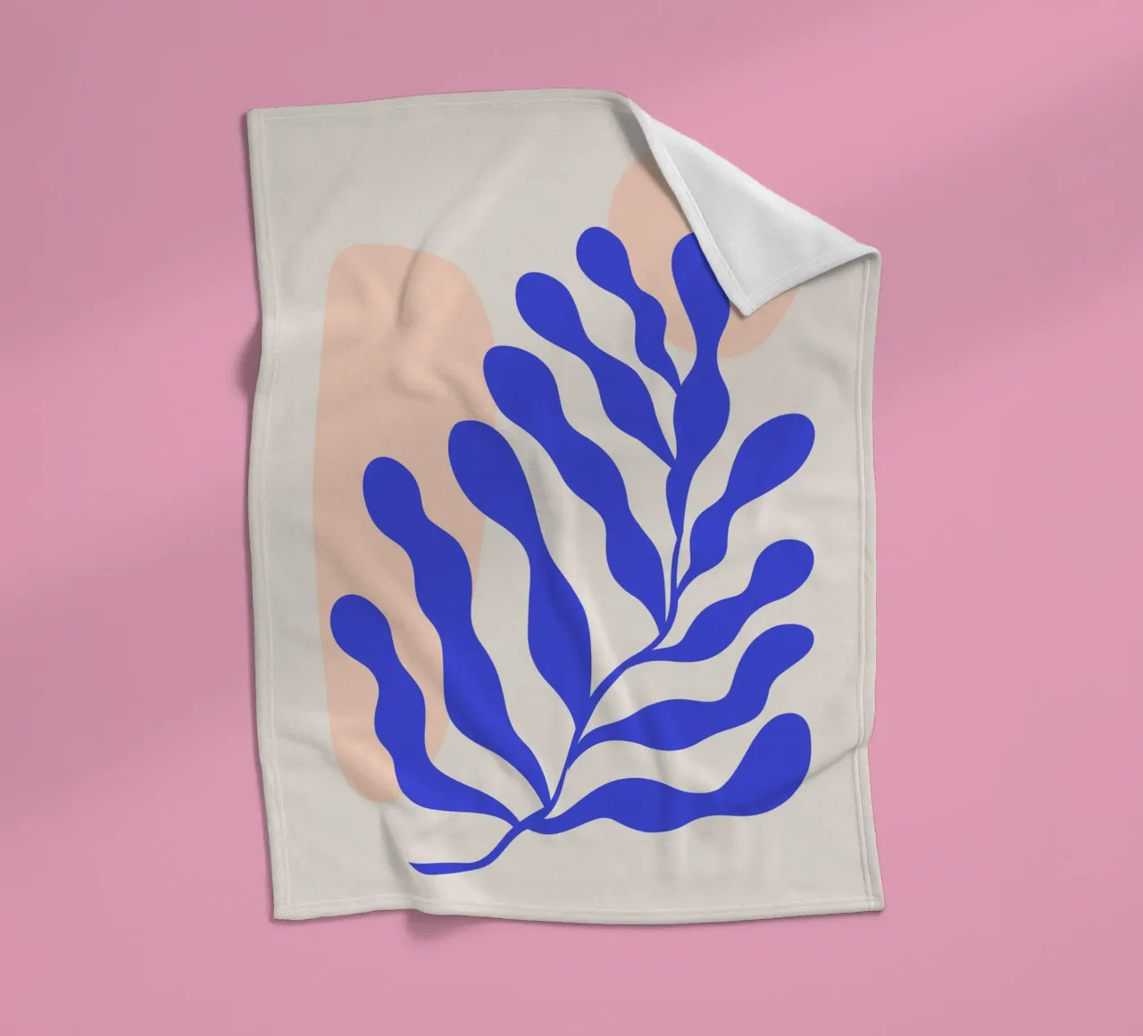 Arte botanica astratta blu navy coperta in pile da pdigitalprints