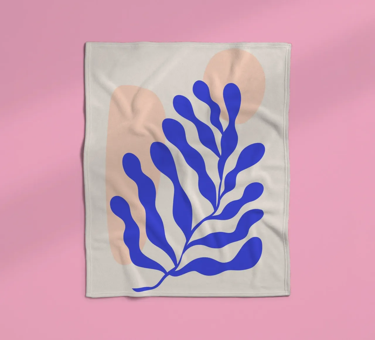Arte botanica astratta blu navy coperta in pile da pdigitalprints