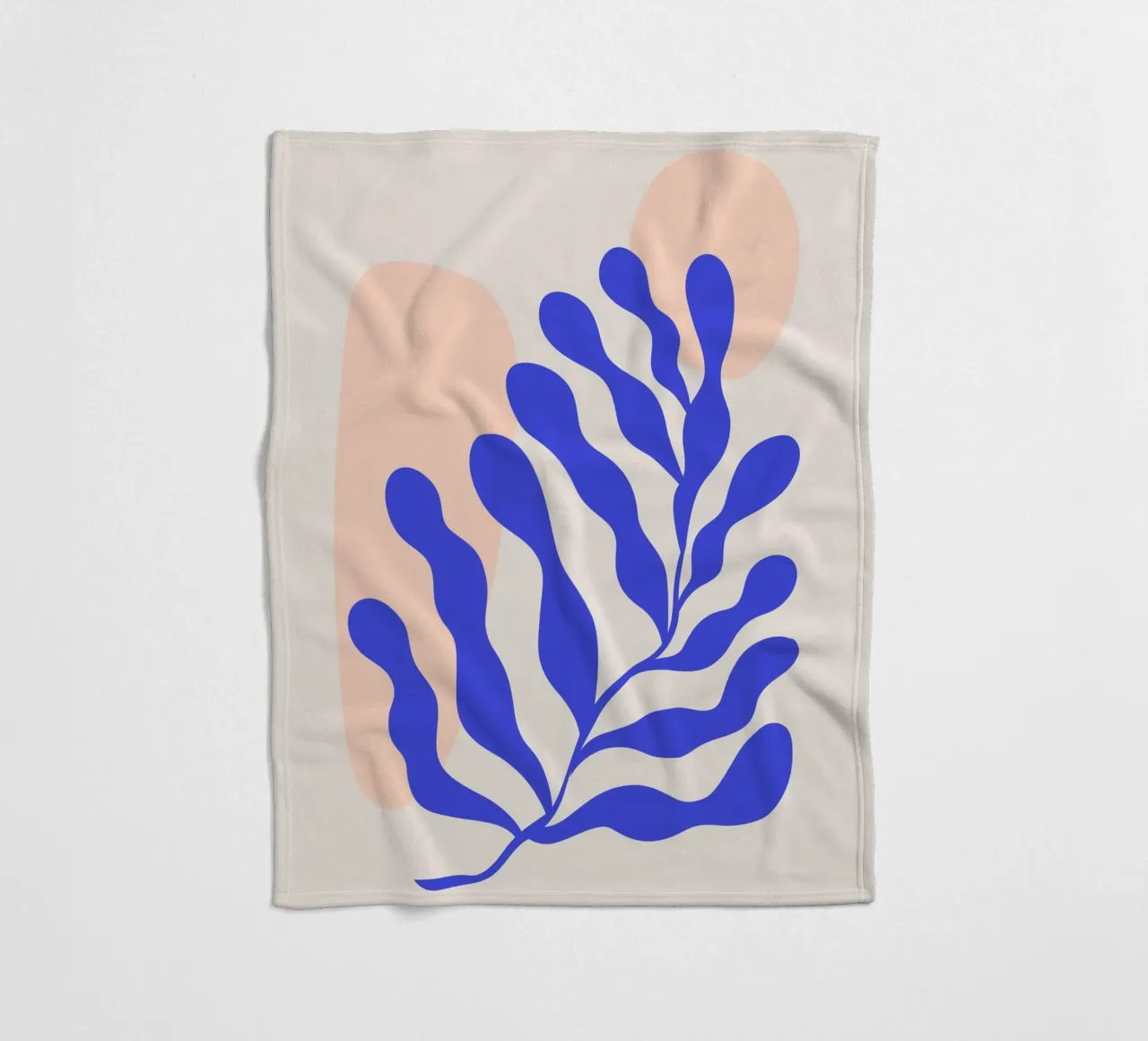 Arte botanica astratta blu navy coperta in pile da pdigitalprints